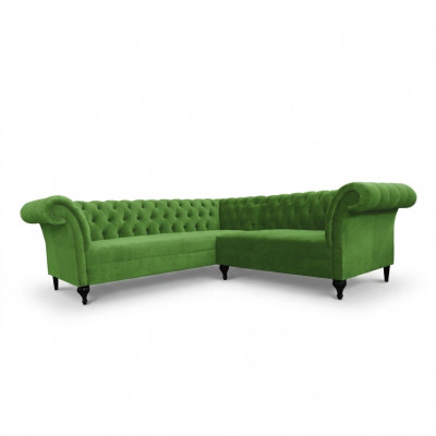Gréng Stilvoll Eckcouch Chesterfield Canapé L-Form Designer Sofas Polster Miwwelen