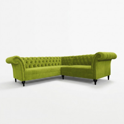 Chesterfield Eckcanapé Eckcouch Designer Canapé Canapé aus Samt Ledercanapé SLIII Canapé №96