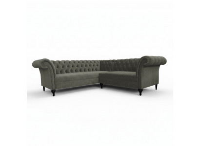 Chesterfield Eckcanapé Eckcouch Designer Sofa Couch Samt Ledersofa SLIII Sofa №97