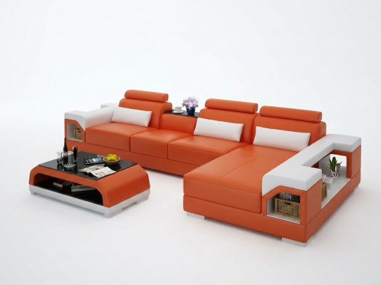 Ledersofa Canapé Wunngréng Ecksofa Eck Garnitur Design Modern Sofa G8010C