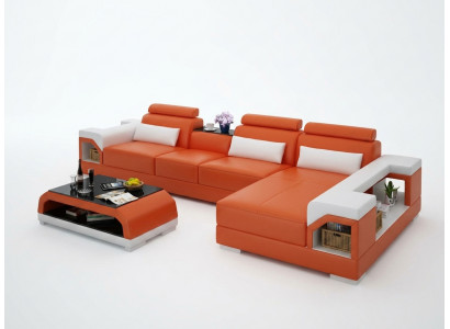 Ledersofa Canapé Wunngréng Ecksofa Eck Garnitur Design Modern Sofa G8010C