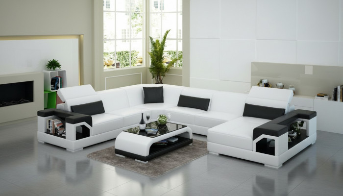 Lieder-Sofa Couch Wunnlandschaft Ecksofa Eck Garnitur Design Modern Sofa G8014 Nei
