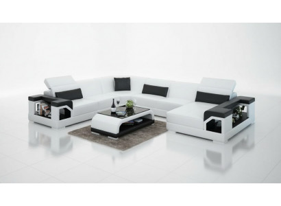 Lieder-Sofa Couch Wunnlandschaft Ecksofa Eck Garnitur Design Modern Sofa G8014 Nei