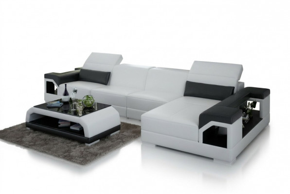 Ledercouch Modern Couch Wunnlandschaft Dekor Eck Eckcouch Design Garnitur