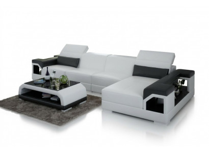 Ledercouch Modern Couch Wunnlandschaft Dekor Eck Eckcouch Design Garnitur
