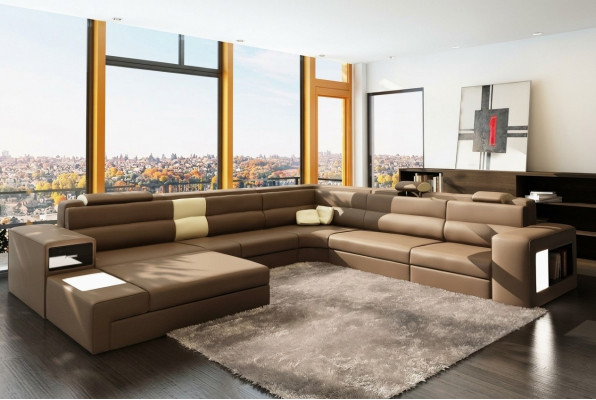 Liederdivan Couch Wunnlandschaft Eckcouch Fotell Set Garnitur Modern Divan