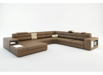 Liederdivan Couch Wunnlandschaft Eckcouch Fotell Set Garnitur Modern Divan