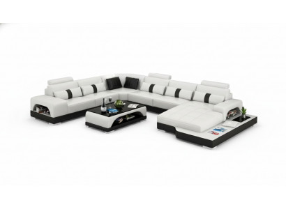 Ledercouch Couch Wunnlandschaft Eck Eckssofa Sofa Modernen Design Garnitur