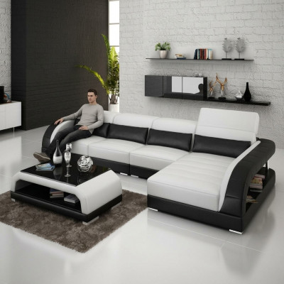 Liederkanapé Canapé Sofa Wunnlanschaft Eck Modern Eckszeppelin Design Garnitur