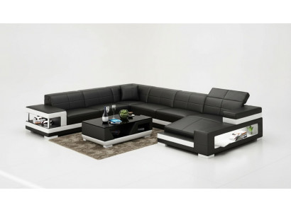 Liederdivan Canapé Wunnlandschaft Eckcanapé Eck-Garnitur Design Modern Divan G8017