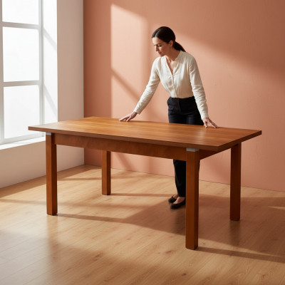 Dësch Iessdësch Holzdësch XXL Konferenzdësch S18-L-S 90X160cm Auszéiibar