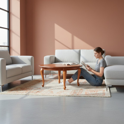 Dësch Iessdësch Holzdësch XXL Konferenzdësch Ronn Deko S19 RADIUS 150+50 CM