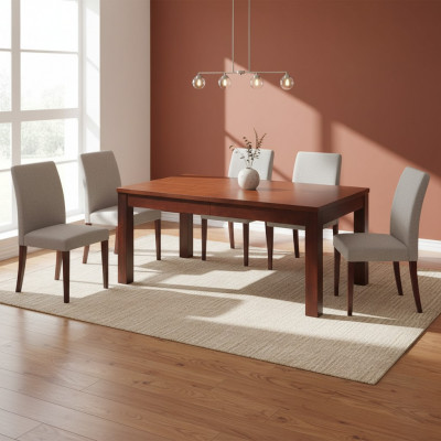 Dësch Iessdësch Holz-Dësch XXL Konferenzdësch 90x90cm Auszéierbar 90x290cm