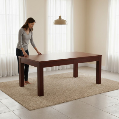 Dësch Iessdësch Holzdësch XXL Konferenzdësch 90x150cm Auszéi- 150x390cm