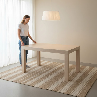 Dësch Iessdësch Holzdësch XXL Konferenzdësch 90 x 160 cm Auszéibar 160x210 cm