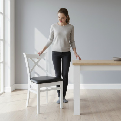 Massivholz Holz Stull Modern Designer Sëlwer Iesszëmmerstull Kichen Dekorativ