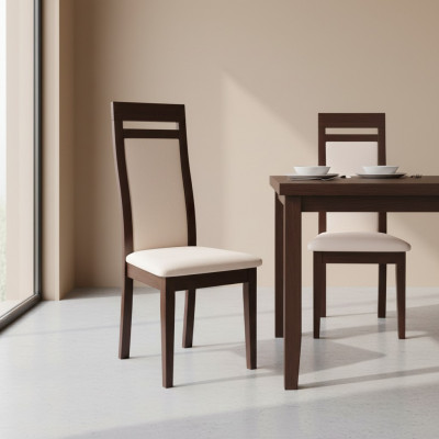 Massivholz Holz Stull Modern Designer Beige Iesszëmmerstull Laang Dekorativ