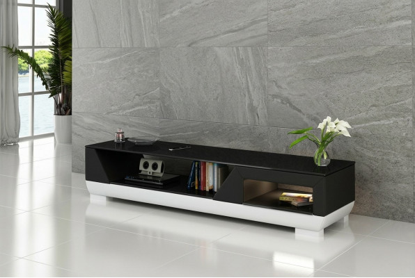 RTV TV Sideboard Lieder Glas Dësch Fernseh Schaf Dësch Lowboard Mo.I
