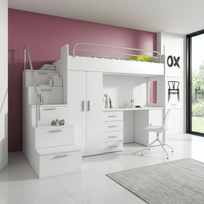 Duebelbettstull Etagëbett Duebelbett Jugendbett Better mat Schaf Dësch RAJ4w