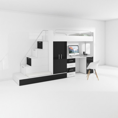 Jugendzëmmer Bett Kannerschlofbett Etagenbett Schreifttësch Kleederschaf RAJ 5S