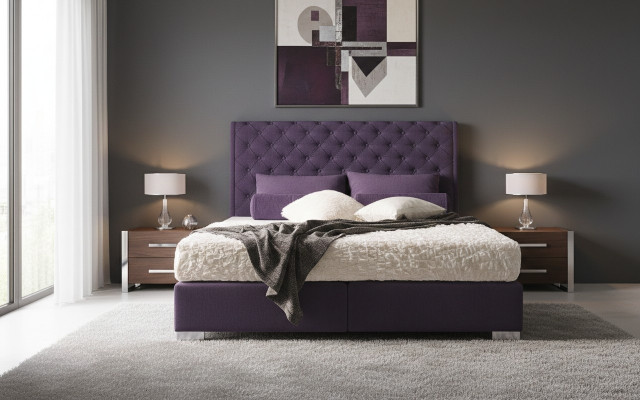 Design gepolstert Bett Lieder Duebel Hotel Bestiet Zëmmer Boxspring Box Nei