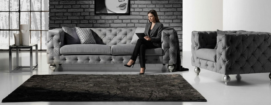 Sofagarnitur Chesterfield Set 252cm + Fotell Sofa Couch Designer Dekor Sofa
