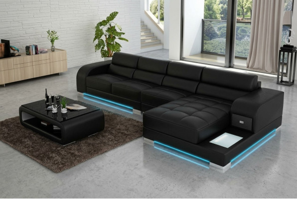 Ledercouch Sofa Canapé Wunnlandschaft Eck Modern Eckcouch Design Garnitur