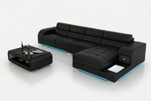 Ledercouch Sofa Canapé Wunnlandschaft Eck Modern Eckcouch Design Garnitur