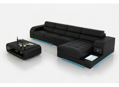 Ledercouch Sofa Canapé Wunnlandschaft Eck Modern Eckcouch Design Garnitur