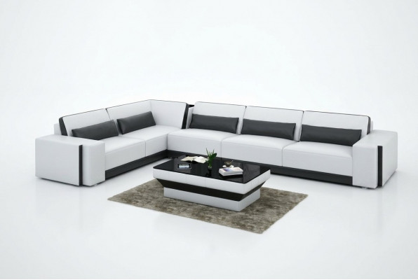 Ledersofa Canapé Wunnlandschaft Eck Modern Ecksotz Design Garnitur Sofa