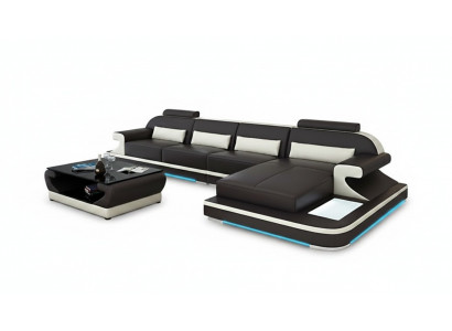 Ledercouch Couch Wunnlandschaft Ecksofa Eck Garnitur Design Modern Sofa G8021C