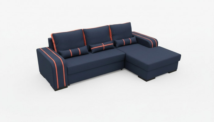Sofa Bettsofa mat Schloffunktion, Bettkëschte - Ecksofa Couch, NEI am Design