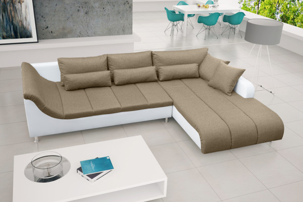 Designer Canapé Garnitur Eckcanapé Canapé Polster Eck Canapéen Textil Wunnwelt