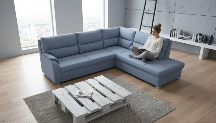 Canapé Schlofcanapé Designer Canapé mat Schloffunktion + Bettkëscht Eckcanapé Couch -NEI!