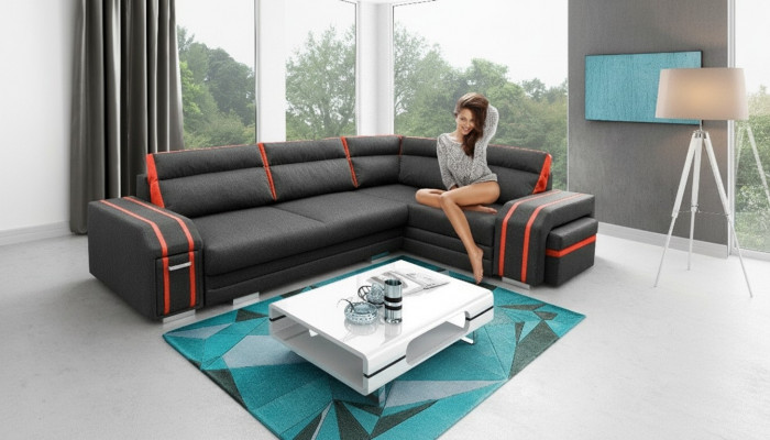 Canapé Schlofcanapé Designer Canapé mat Bettfunktion - Bettkëscht Eckcanapé Couch Canapéen