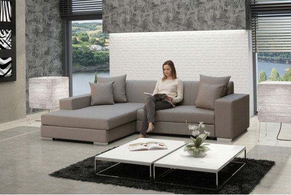 Canapé Schlofcanapé Designer Canapéen mat Schloffunktioun Eckcanapé Couch NEI + Bettschaf