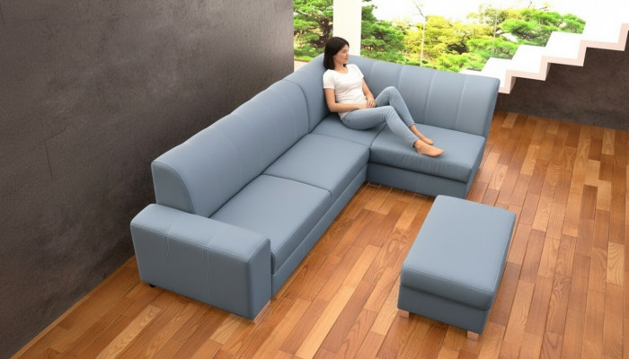Sofa Schlofssofa Designersofa mat Schlofffunktion + Bettkëscht Ecksofa Canapé NEI