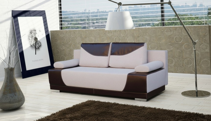 Schloofcouch Klappcouch 3-Sëtzer Schloffunktioun + Bettkësch Designer Couch Sofa