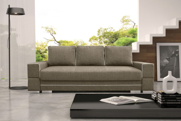 Schlofzofa Klappcouch 3-Sëtzer Schloffunktion + Bettkëschte Couch Sofa Klappsofa