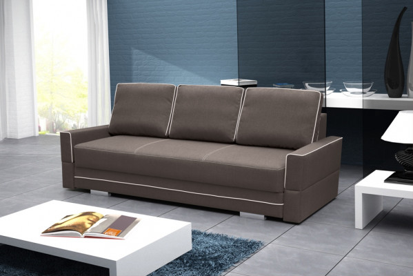 Schlofzofa Klappcouch 3-Sëtz Schloffunzioun + Bettkëschte Couch Sofa Klappsofa