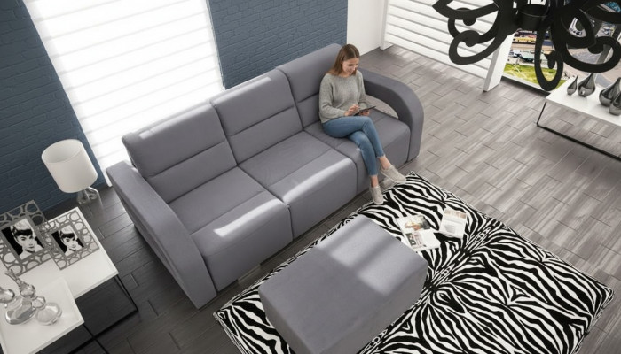 Schlofcanapé Klappcouchen 3-Sëtzer Schloffunktion + Bettkëscht Canapé Sofa Klappcanapé