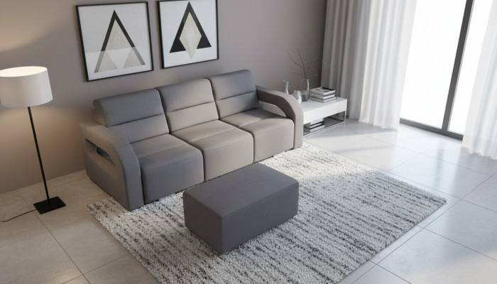 Schlofcanapé Klappcouchen 3-Sëtzer Schloffunktion + Bettkëscht Canapé Sofa Klappcanapé