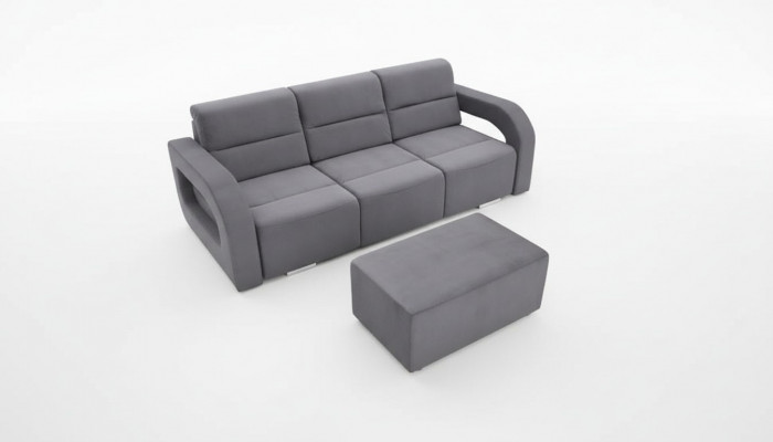 Schlofcanapé Klappcouchen 3-Sëtzer Schloffunktion + Bettkëscht Canapé Sofa Klappcanapé