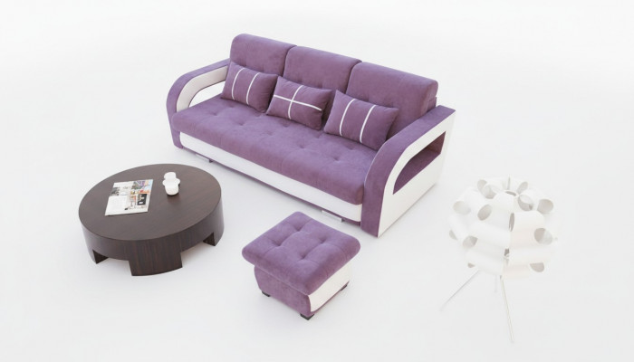 Schlofsofa Klappcouch 3-Sëtzer Schlaffunktioun + Bettkëscht Couch Sofa Klappsofa