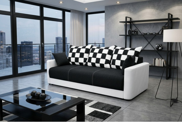 Schlofsofa 3-Sëtzer mat Schloffunktion an Bettkëscht - Komfortabelt Klappsofa