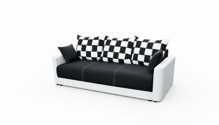 Schlofsofa 3-Sëtzer mat Schloffunktion an Bettkëscht - Komfortabelt Klappsofa
