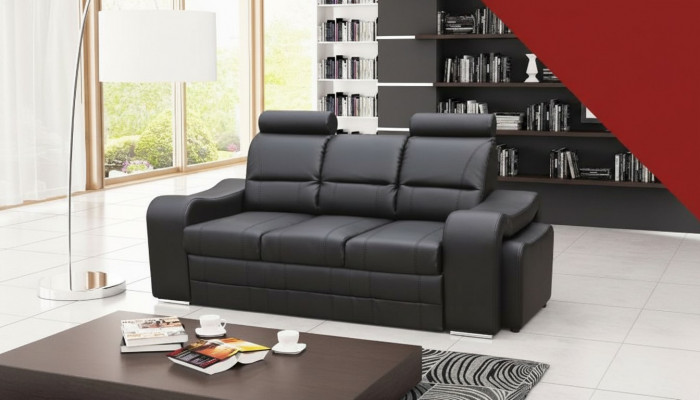 Schlofssofa Klappcouch 3-Sëtzer Schloffonktioun + Bettkëscht Couch Sofa Klappsofa