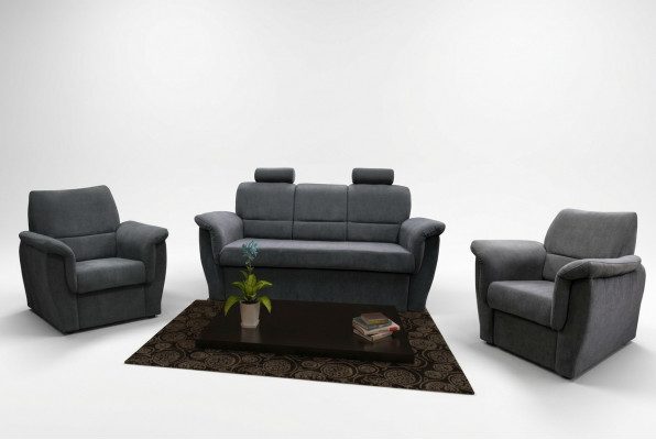 Sofagarnitur 3+1+1 Sëtzer mat Schlofffunktioun a Bettkëscht Polstergarnitur Sofa Couch Nei