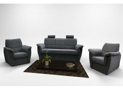 Sofagarnitur 3+1+1 Sëtzer mat Schlofffunktioun a Bettkëscht Polstergarnitur Sofa Couch Nei