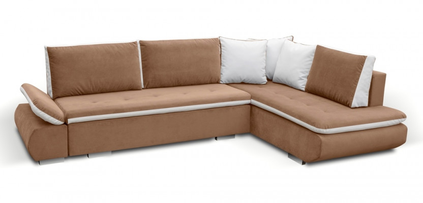 Sofa Schlofsofa Designer Sofa mat Bettfunktioun + Bettkëscht Ecksofa Canapé *NEI*